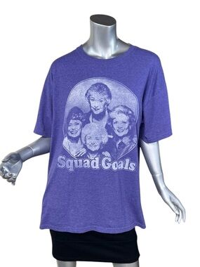 The Golden Girls Crew Neck T Shirt Squad Goals Purple Adult LARGE